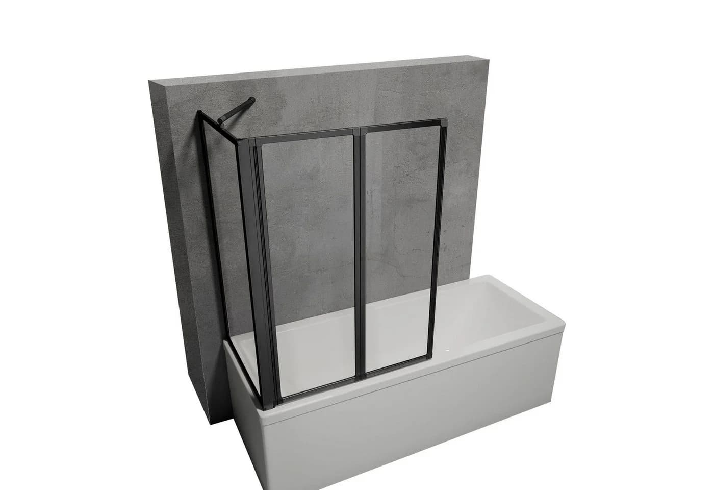 Schulte Badewannenfaltwand Smart Sicherheitsglas Mattschwarz - Bild 2