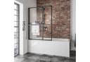Schulte Badewannenfaltwand Black Style 2-tlg. Schwarz Glas Bild 1