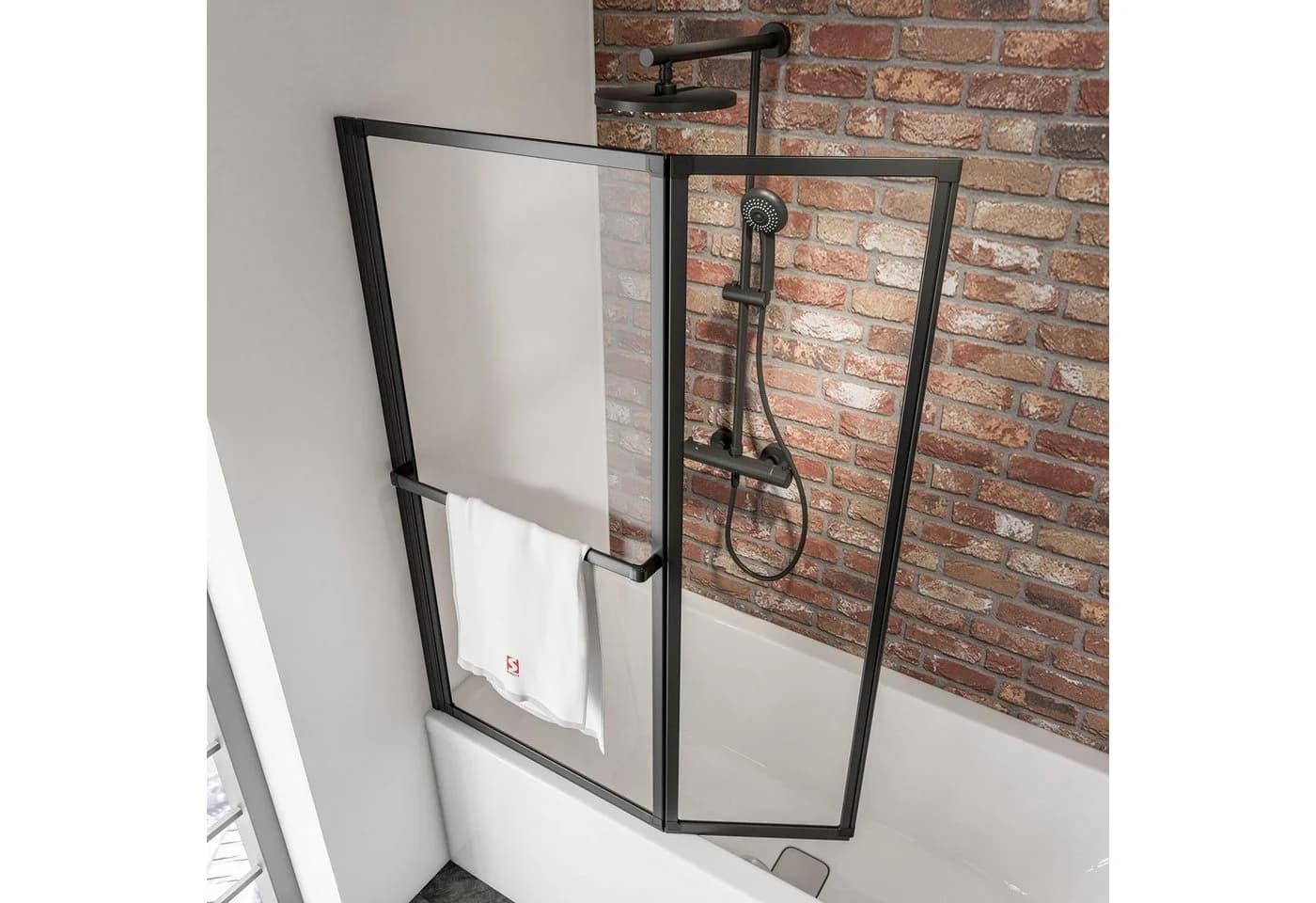 Schulte Badewannenfaltwand Black Style 2-tlg. Schwarz Glas - Bild 5