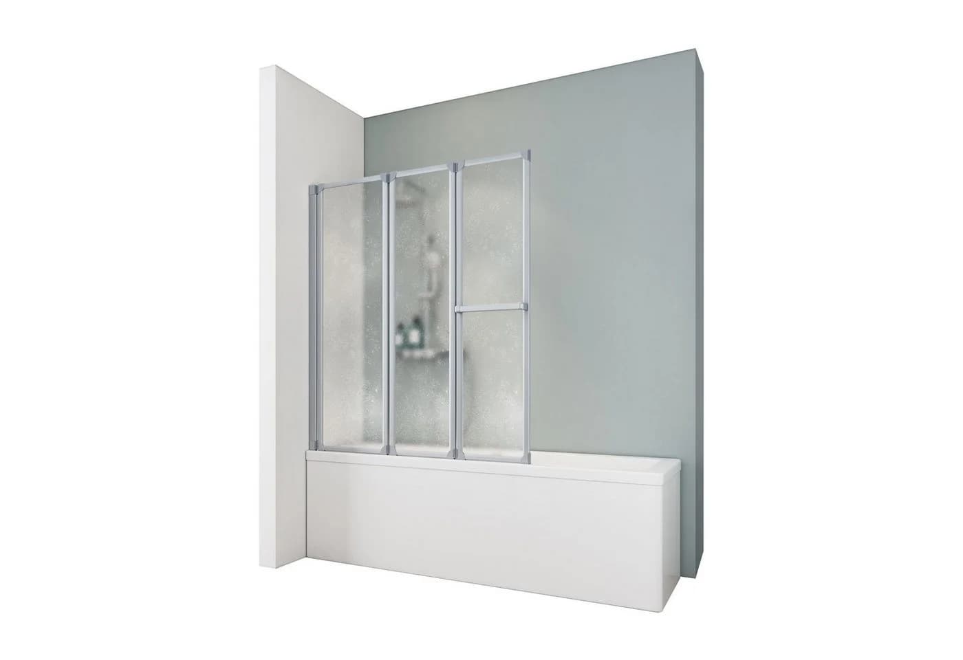Schulte Badewannenfaltwand Komfort 3-tlg. Kunstglas Alu-Natur - Bild 2
