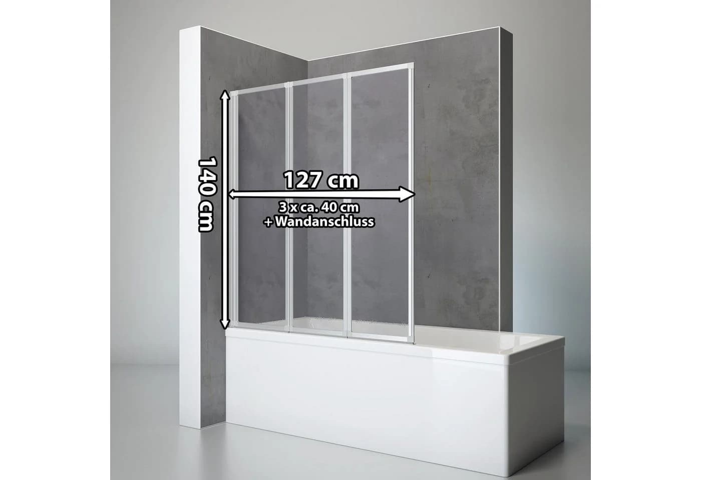 Schulte Badewannenfaltwand Well Kunstglas Tropfen-Dekor - Bild 4