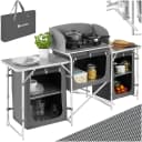 tectake Campingküche XXL mit Aluminiumgestell und 5 Fächern Grau Bild 1