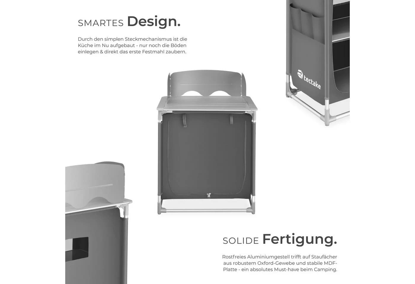 TECTAKE Campingküche Premium mit Aluminiumgestell und 2 Fächern - Bild 4