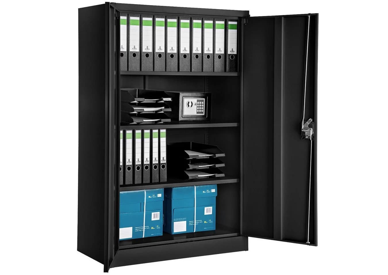 tectake Aktenschrank Büroschrank 140x90x40cm mit 4 Böden - Bild 3
