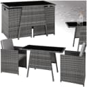 tectake Rattan Sitzgruppe 3-tlg. Grau mit Glasplatte Bild 1