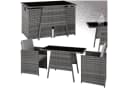 tectake Rattan Sitzgruppe 3-tlg. Grau mit Glasplatte Bild 3