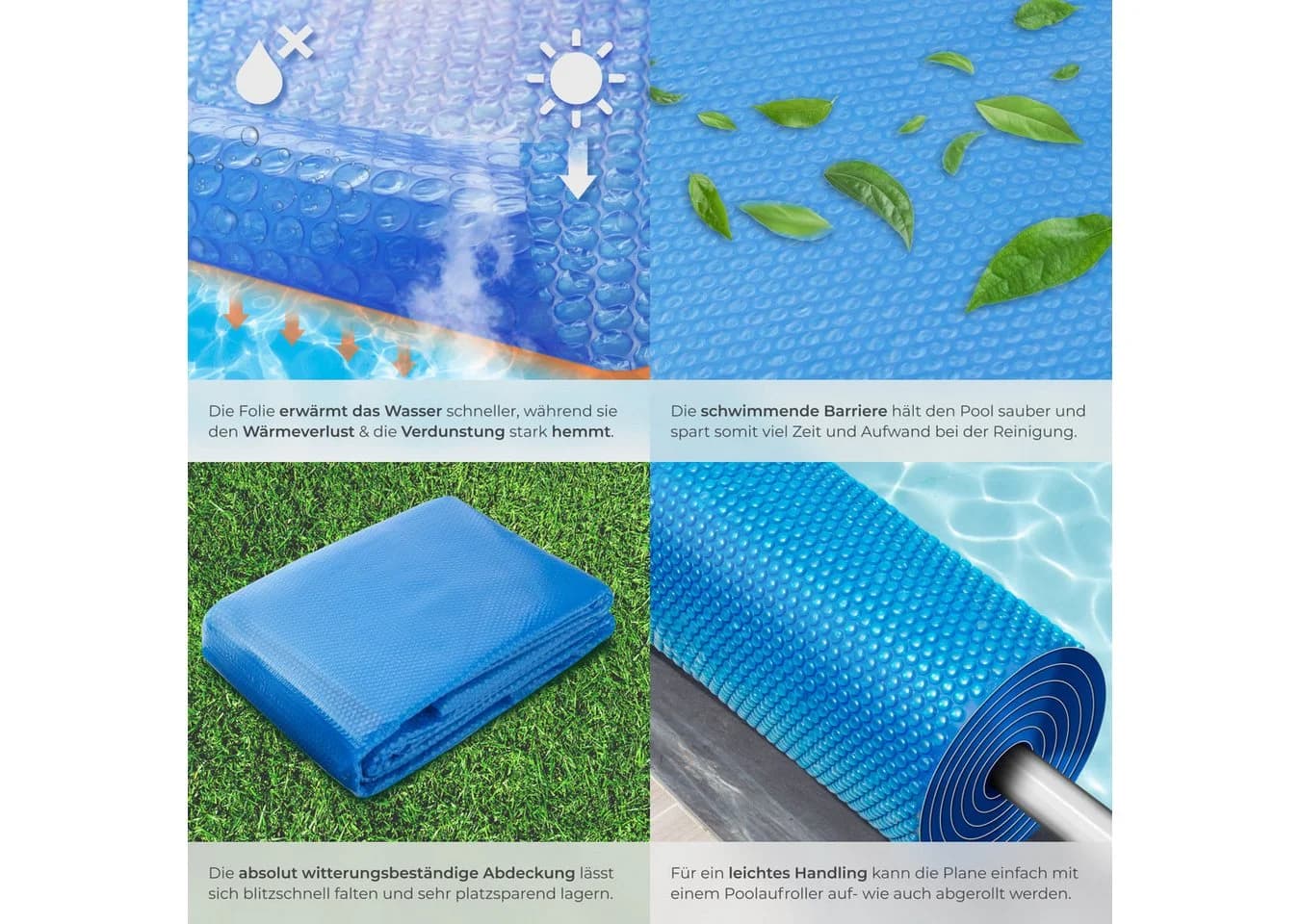 TECTAKE Pool-Solarfolie Blau 250 cm Rund Selbstschwimmend - Bild 5