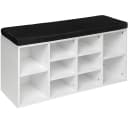 tectake Schuhschrank mit Sitzpolster Schwarz/Weiß Bild 1