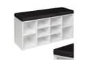 tectake Schuhschrank mit Sitzpolster Schwarz/Weiß Bild 3