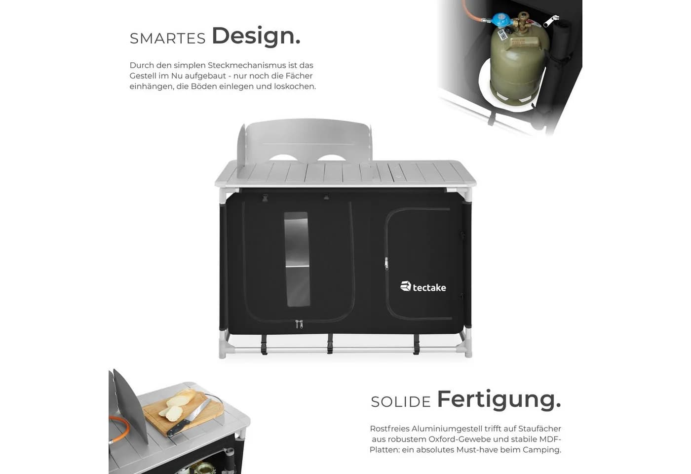 tectake Campingküche Luxus mit Aluminiumgestell und 4 Fächern - Bild 4