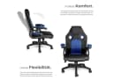 TECTAKE Gaming-Stuhl Bürostuhl Schwarz/Blau Mesh-Polsterung Bild 4