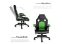 tectake Gaming-Stuhl Bürostuhl Schwarz/Grün mit Mesh-Einsätzen Bild 4