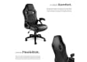 tectake Gaming-Stuhl Bürostuhl Schwarz Kunstleder Ergonomisch Bild 4
