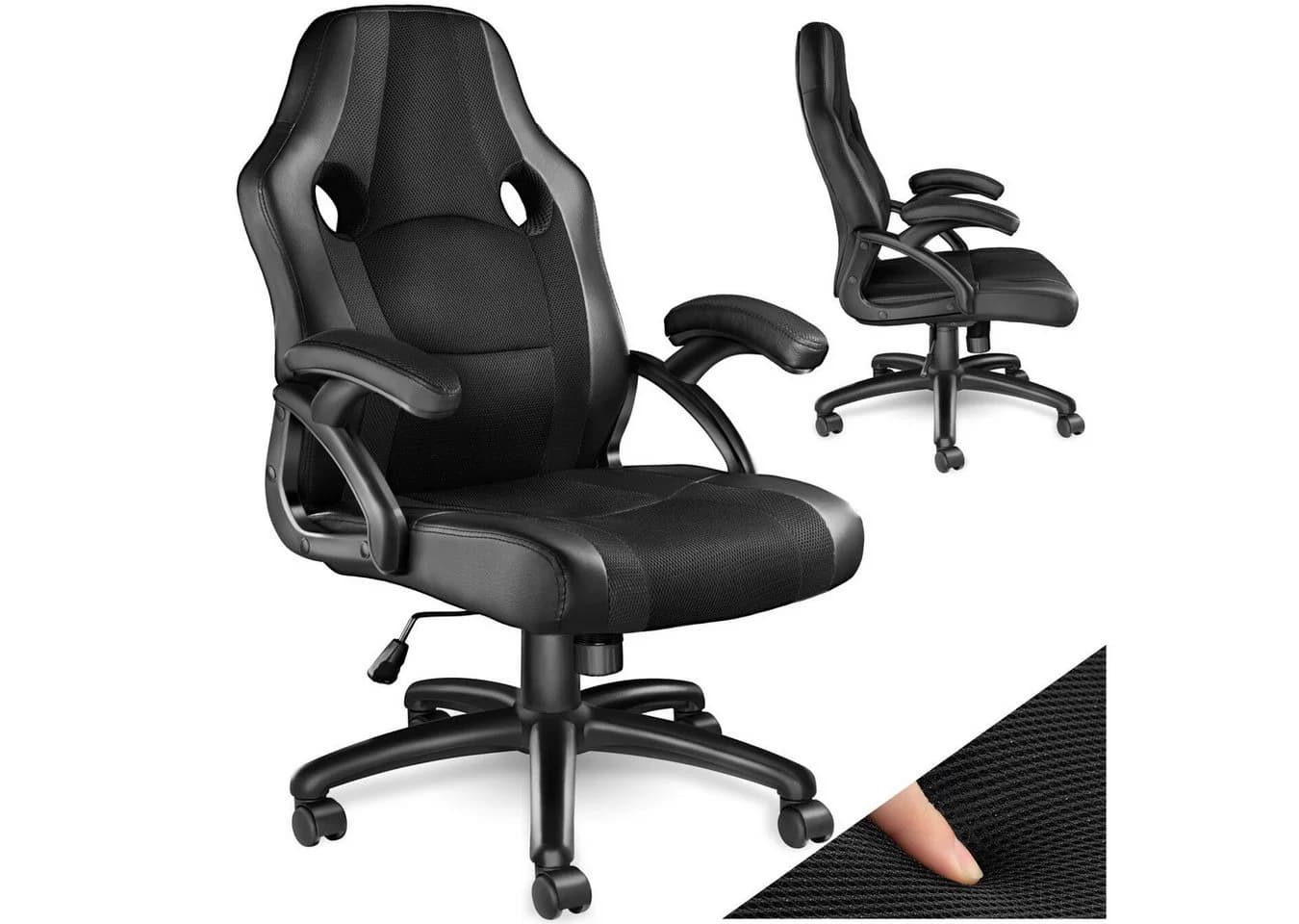 tectake Gaming-Stuhl Bürostuhl Schwarz Racing-Design - Bild 3