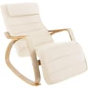 tectake Schaukelstuhl Relaxsessel Onda Beige mit verstellbarer Fußstütze Bild 1