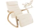 tectake Schaukelstuhl Relaxsessel Onda Beige mit verstellbarer Fußstütze Bild 3