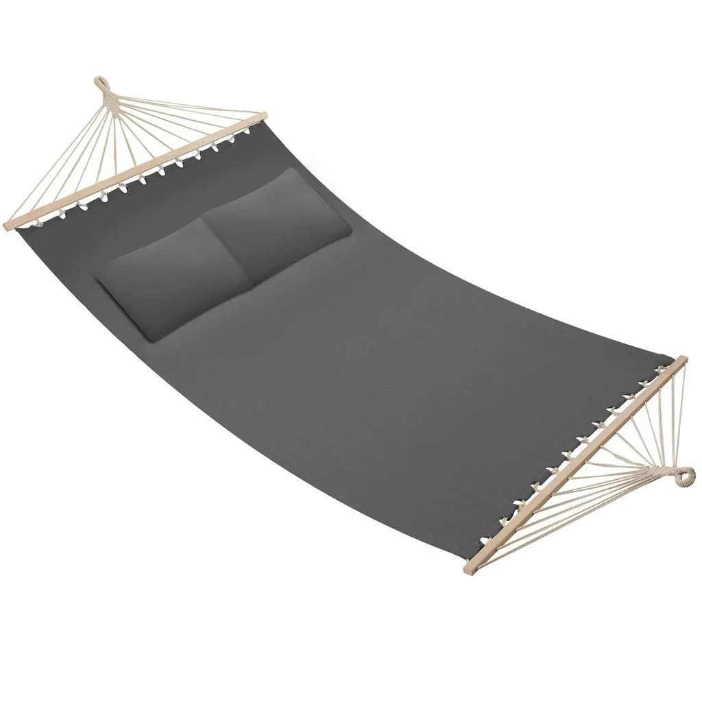 tectake Hängematte Eden 2 Personen Dunkelgrau mit Kissen