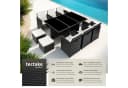 tectake Sitzgruppe New York 14-tlg. Schwarz Grau Beige Poly Rattan Bild 2