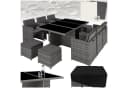 tectake Sitzgruppe New York 14-tlg. Grau/Beige Poly Rattan Bild 3
