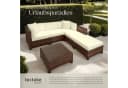 TECTAKE Loungeset Rattan Lounge 6-tlg. Beige/Grau Polyrattan Aluminium Bild 4