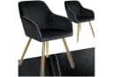 tectake Esszimmerstuhl Marilyn Samtoptik Schwarz/Gold 2er Set Bild 3