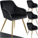 tectake Esszimmerstuhl Marilyn Samtoptik Schwarz/Gold (4er Set) Bild 1