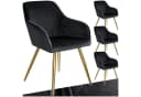 tectake Esszimmerstuhl Marilyn Samtoptik Schwarz/Gold (4er Set) Bild 3
