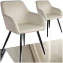 tectake Esszimmerstuhl Marilyn Samtoptik Schwarz (Set, 2 St) Bild 1