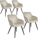 tectake Esszimmerstuhl Marilyn Set 4-tlg. Samtoptik Schwarz Bild 1