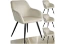 tectake Esszimmerstuhl Marilyn Set 4-tlg. Samtoptik Schwarz Bild 3