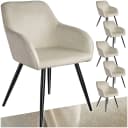 tectake Esszimmerstuhl Marilyn Set 6-tlg. Samtoptik Schwarz Bild 1
