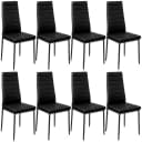 tectake Esszimmerstuhl Set 8-tlg. Schwarz Kunstleder Modern Bild 1