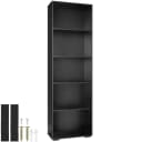 tectake Bücherregal Lexi Schwarz MDF 60x30x190 cm Bild 1