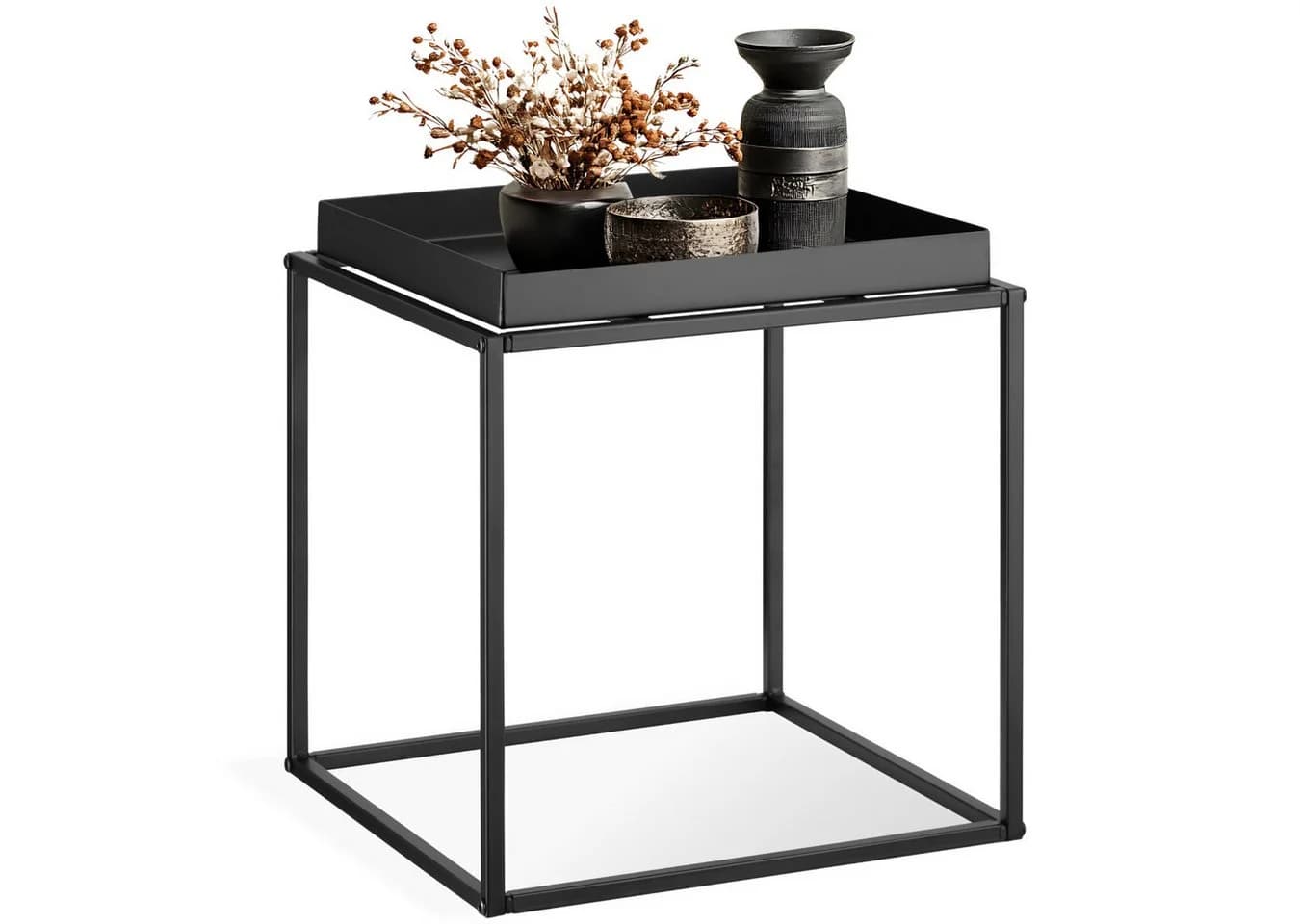 tectake Beistelltisch Cambridge Schwarz Stapelbar Retro-Look - Bild 2