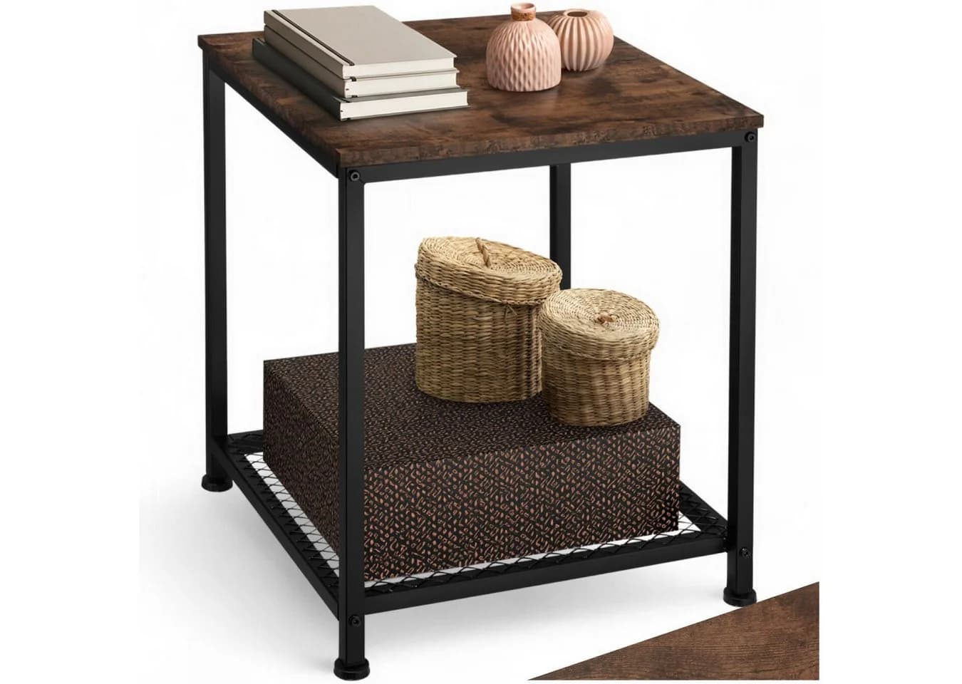 TecTake Beistelltisch Industrial Style mit Gitterablage - Bild 2