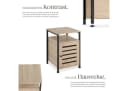 tectake® Beistellschrank Industrial Style 2 Ablagen Staufach Magnettür Einlegeboden Bild 3