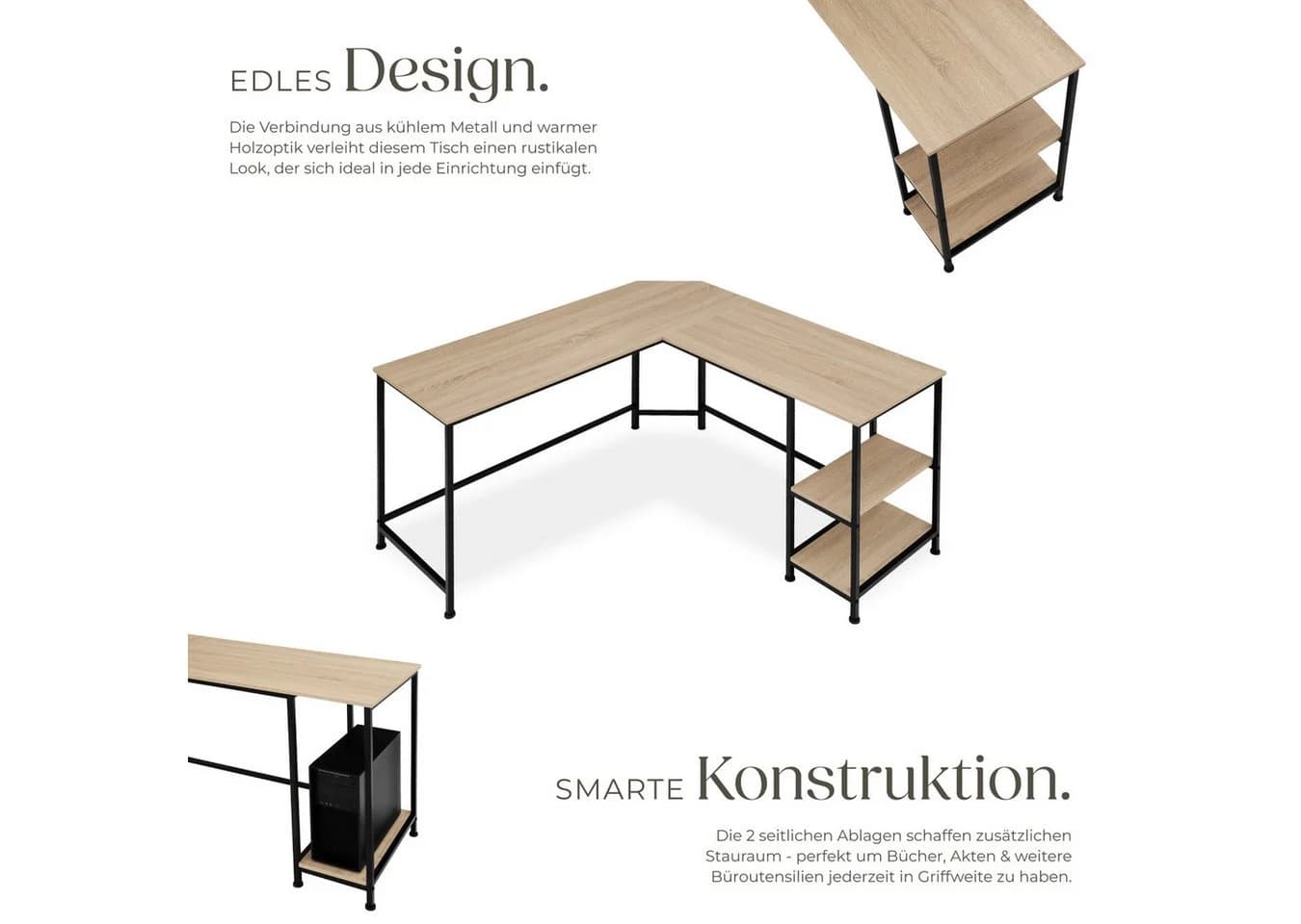 TecTake Schreibtisch Industrial Style Seitenregal - Bild 4