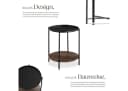 tectake Beistelltisch Couchtisch Sunderland 45,5 x 54,5 cm Industrial Style Bild 3