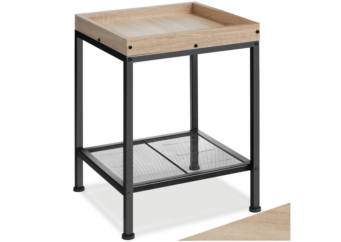tectake Beistelltisch Rochester Rustikales Industrie-Design Schwarz/Braun - Bild 2