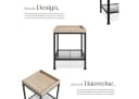 tectake Beistelltisch Rochester Rustikales Industrie-Design Schwarz/Braun Bild 3
