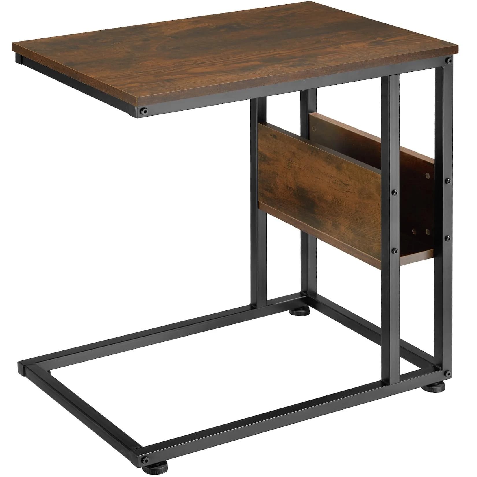 TecTake Beistelltisch Industrial Style C-Form Seitenfach