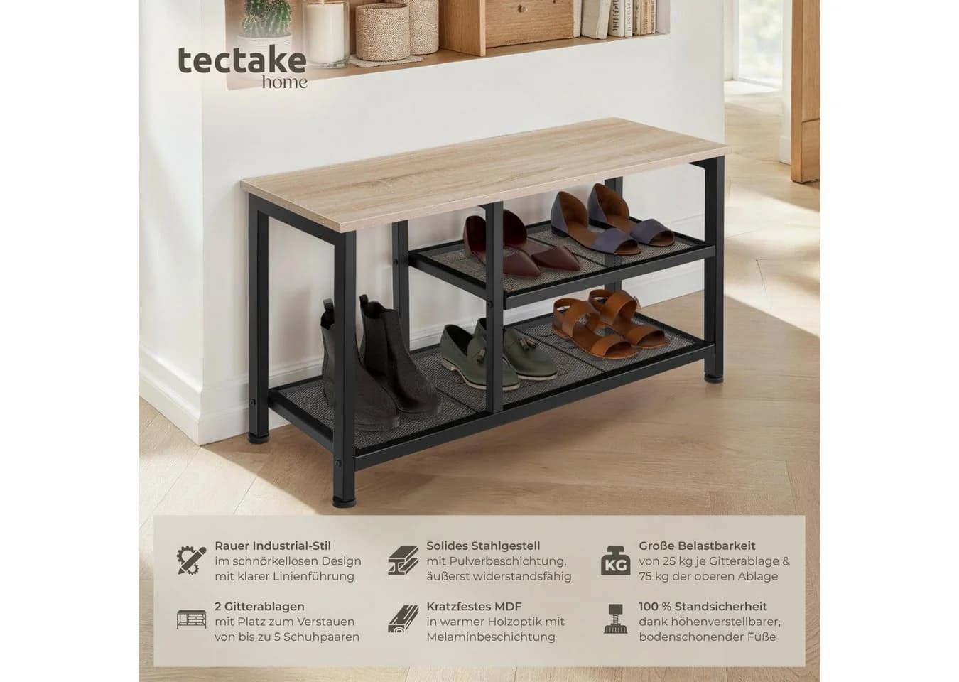 TecTake Schuhregal Industrial Style