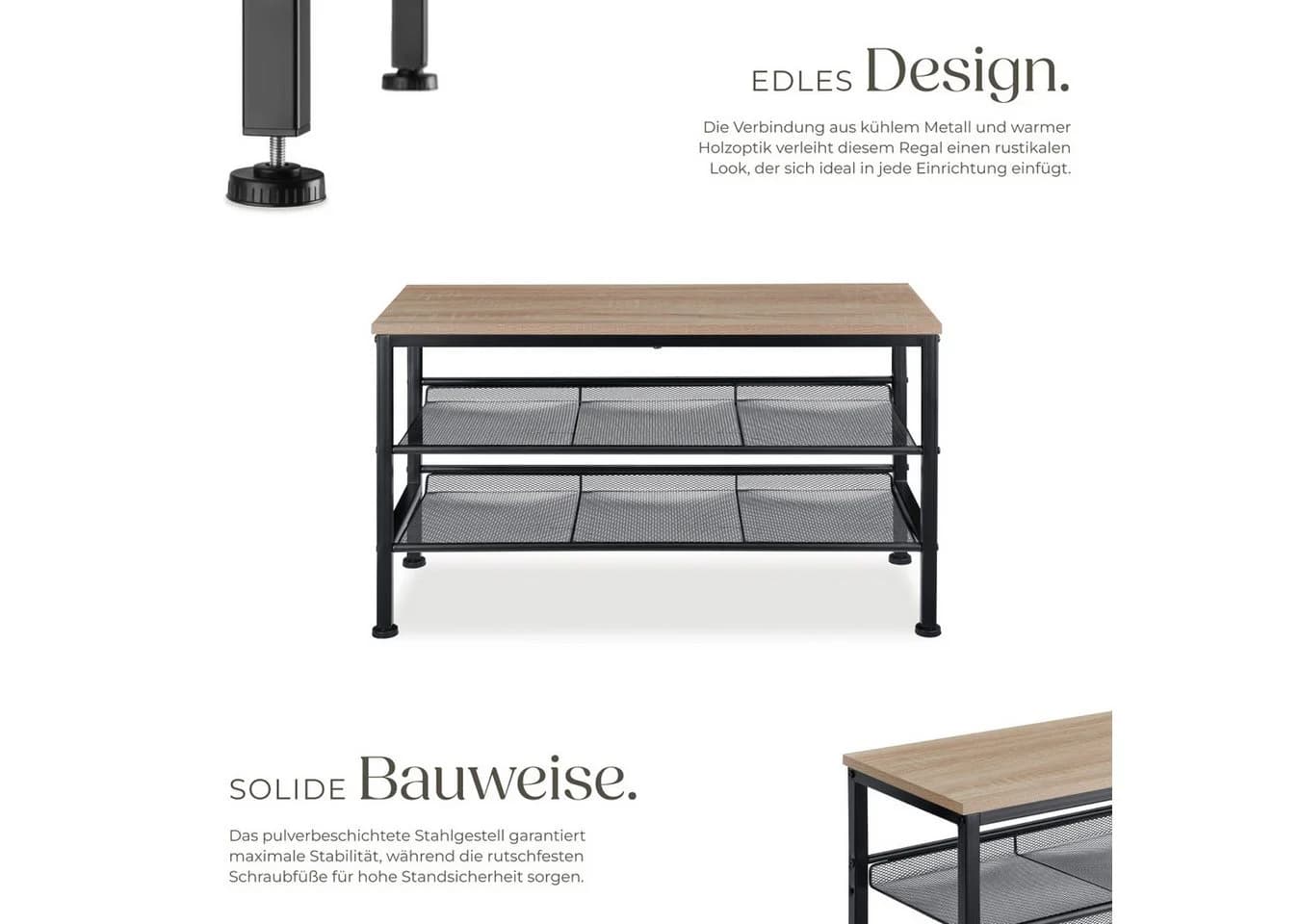 tectake Schuhregal Derry Industrial Style - Bild 3