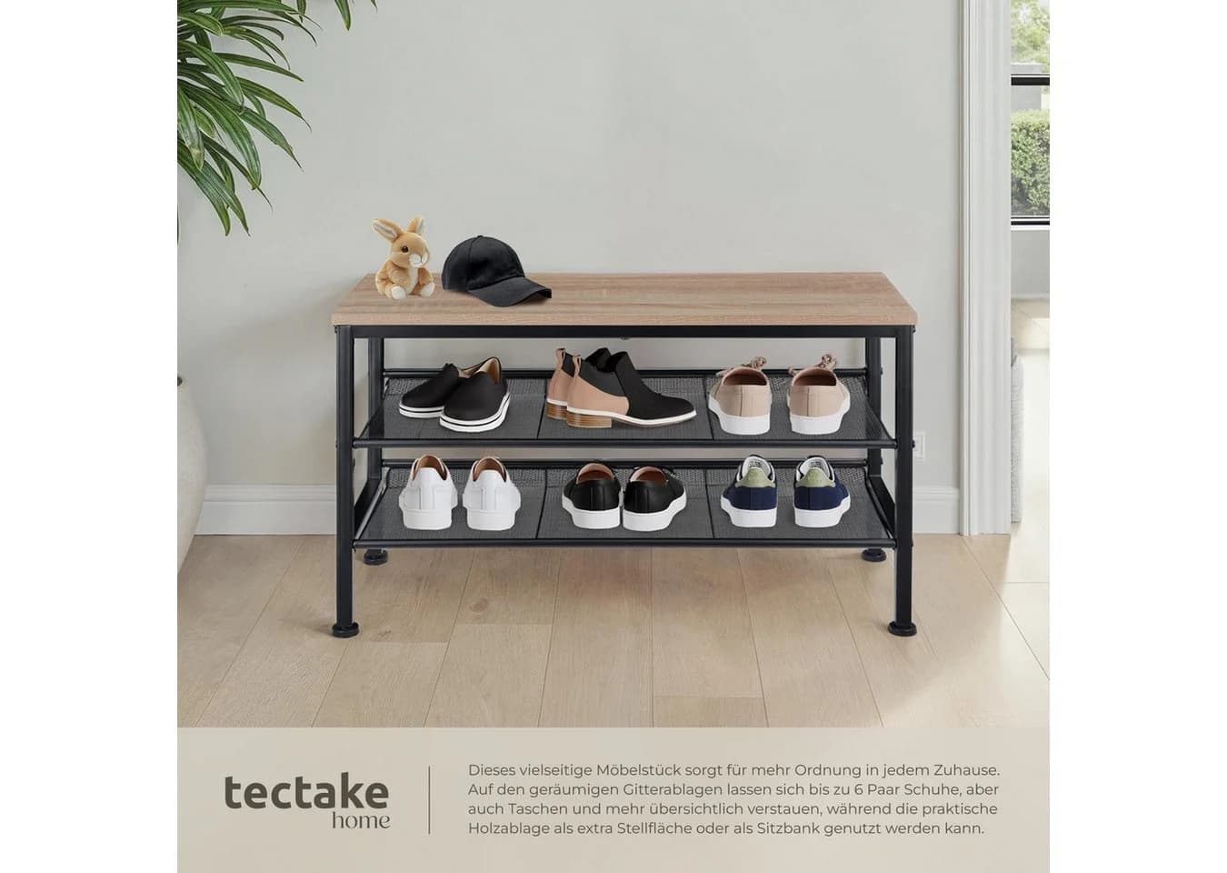 tectake Schuhregal Derry Industrial Style - Bild 4