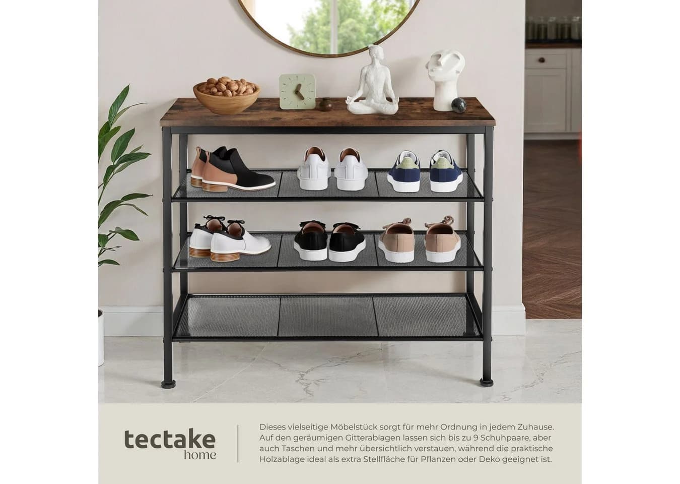 tectake® Schuhregal Industrial Style - Bild 5