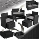 TECTAKE Sitzgruppe Rattan 6-tlg. Schwarz/Grau Poly Rattan Bild 1