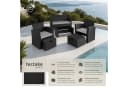 TECTAKE Sitzgruppe Rattan 6-tlg. Schwarz/Grau Poly Rattan Bild 2
