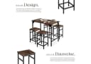 tectake® Bartisch-Set 5-teilig Industrial Style Bild 5