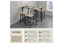 tectake Bartisch-Set 5-teilig Industrial Style Bild 2