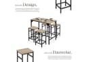 tectake Bartisch-Set 5-teilig Industrial Style Bild 5